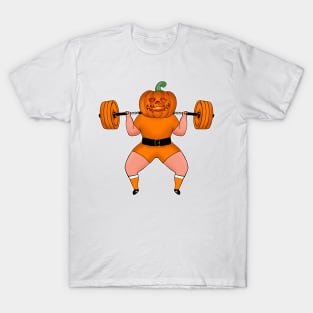 Funny workout design for Halloween Jack-o'-lantern Squats T-Shirt